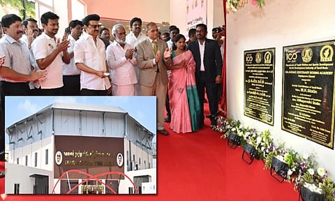 CM Stalin inaugurates Kalaignar Centenary Boxing Academy at Gopalapuram (X)