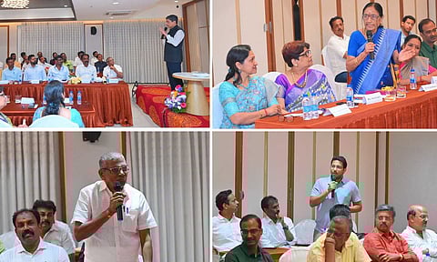 Governor RN Ravi during his interaction with a diverse group of leaders, including educationists, entrepreneurs, and students, in Tirunelveli (X)
