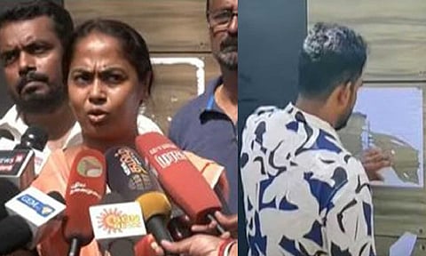 Kayalvizhi, wife of Naam Tamilar Katchi (NTK) chief coordinator Seeman has accused the police of arresting their security guard (Daily Thanthi)