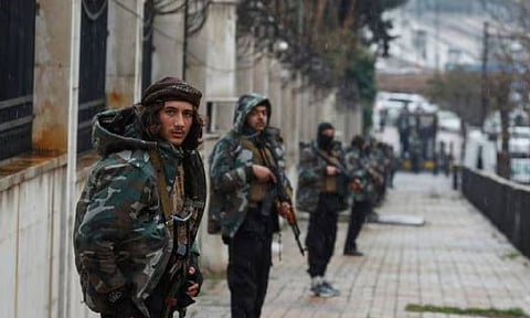 Syrian government forces are deployed amid heightened security in Damascus, Syria. (AP)