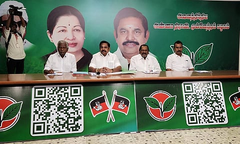 AIADMK general secretary Edappadi K Palaniswami addressed 82 district secretaries via video conference from AIADMK headquarters in Royapettah (X)