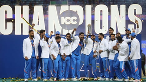 India payers with Champions Trophy