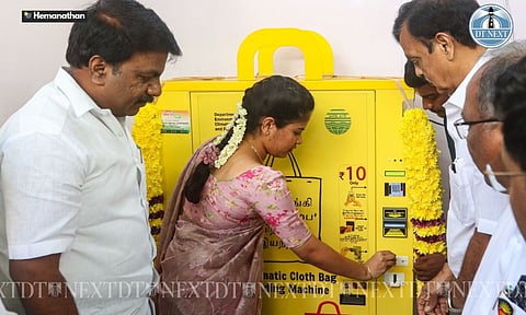 Mayor Priya launches manjappai vending kiosk in Chennai's MMDA Colony (Hemanathan M)