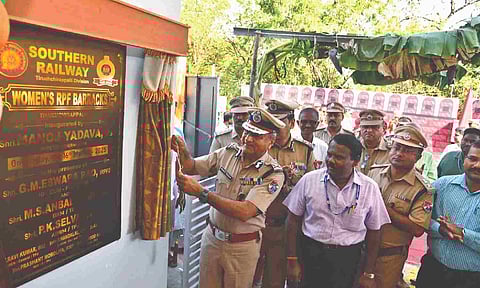 Director General of Railway Protection Force Manoj Yadava commissioned new barrack for trainees in Tiruchy 
