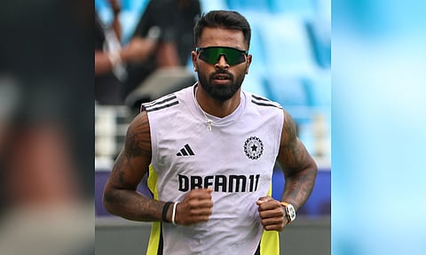 Hardik Pandya trains ahead of the final match at the recently concluded Champions Trophy 