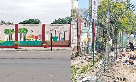 The no parking zone has become a perpetual parking space today 