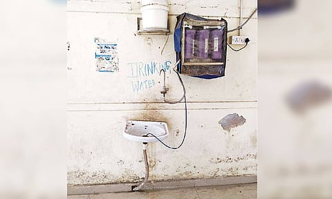 Drinking water facility which is not cleanly maintained in the college campus