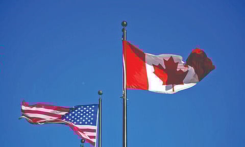 United States and Canada flag