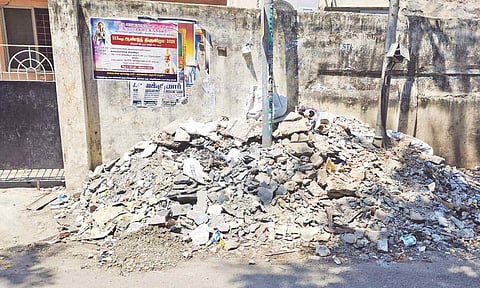 Construction waste is often dumped on Demonte Road 