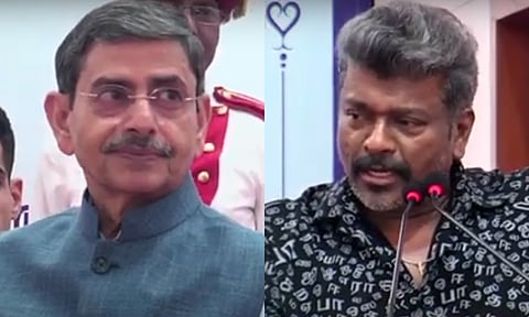 Photo collage of TN Governor RN Ravi and actor R Parthiban