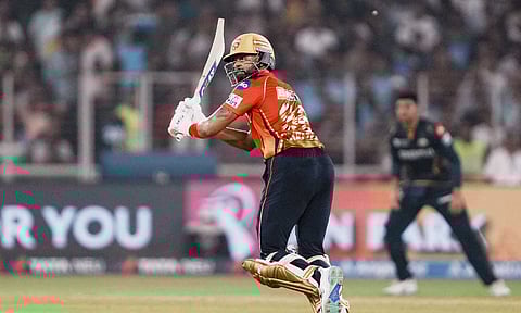 Shreyas Iyer during the match (PTI)