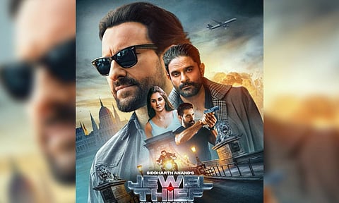 Actor Saif Ali Khan's latest movie “Jewel Thief: The Heist Begins” poster (X/@netflixindia)