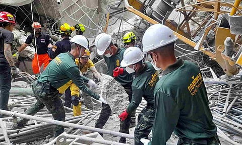 A picture from Myanmar earthquake rescue spot