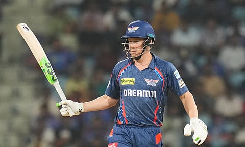  Nehal Wadhera plays a shot during an Indian Premier League