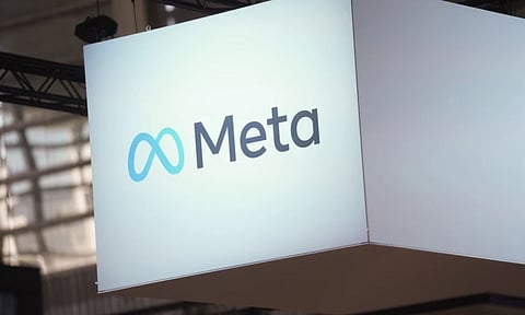 The Meta logo is seen at the Vivatech show in Paris, France (AP)