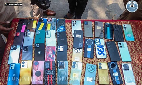 Phones that the gang stole during CSK vs RCB IPL match in Chennai (Photo: Hemanathan M)