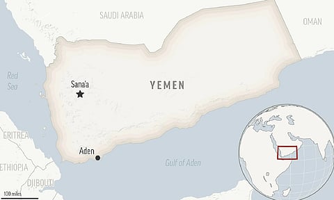 This is a locator map for Yemen with its Capital, Sanaa (AP)