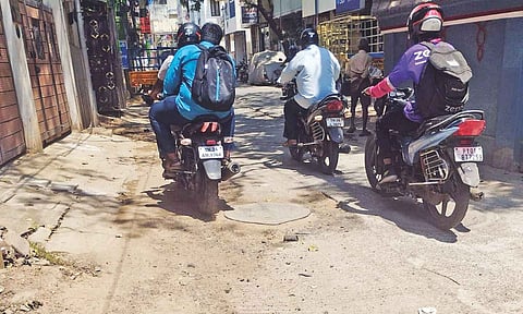 Shoddy condition of the Veera Perumal Koil Street in Mylapore 