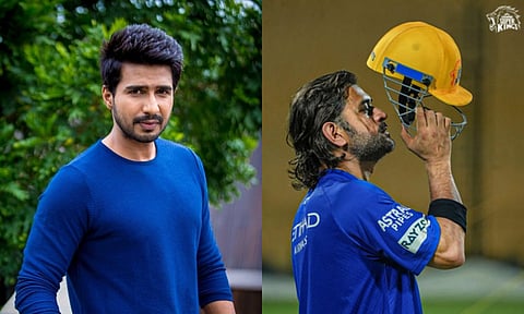  (L-R) Vishnu Vishal; MS Dhoni 