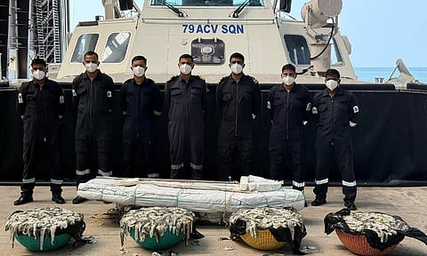 Indian Coast Guard seized 145 kilograms of sea cucumbers worth Rs 58 lakh during an anti-poaching operation at Ramanathapuram (X)