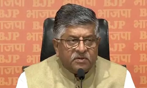 Former law minister and BJP leader Ravi Shankar Prasad (PTI)