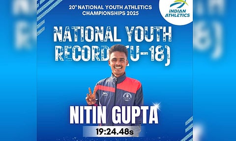 India's Nitin Gupta won the silver medal in the 5000m race walk (X/@afiindia) 