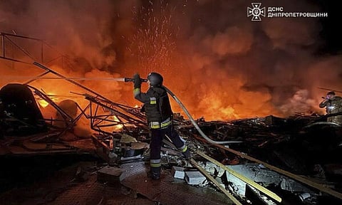 Russian glide bombs, artillery strike Ukrainian city, killing one (Credit: AP)