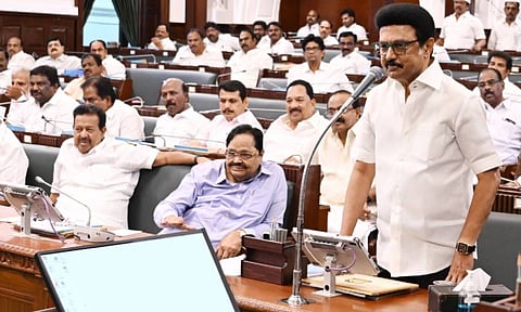 MK Stalin speaking at the TN Assembly 