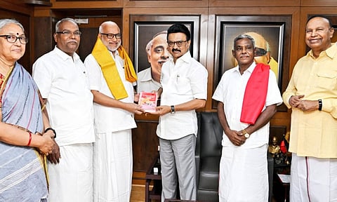 CPM general secretary MA Baby pays courtesy visit to DMK president and Chief Minister MK Stalin at the DMK headquarters