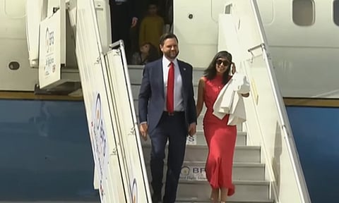 United States Vice President J.D. Vance, with his Indian-origin wife Usha Chilukuri Vance arrived in India (IANS)