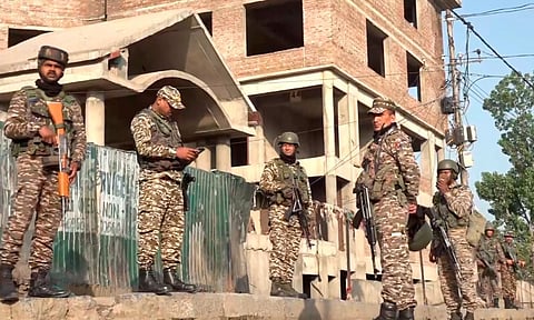 Security forces personnel during a search operation in Bisaran forest area (PTI)