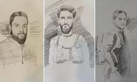 Sketches of Pahalgam terror attack suspects released by J&K Police