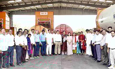 Chennai Mayor R Priya and other officials made a one-day visit to WTE plant functions in Hyderabad 