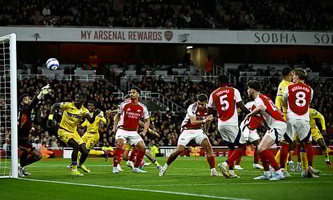 Action during Arsenal and Crystal Palace in the Premier League 