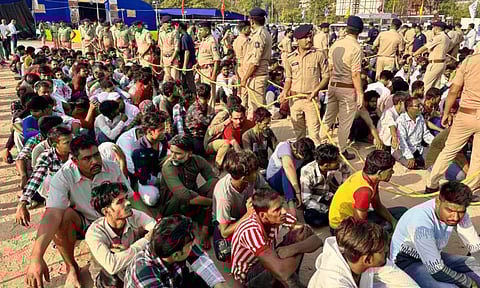 Gujarat Police detain over 550 illegal Bangladeshi immigrants in statewide crackdown. (Image: PTI)