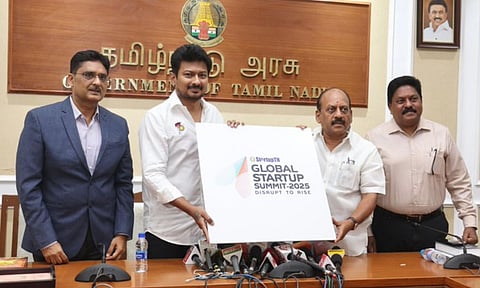 DyCM Udhayanidhi Stalin launches TN Global Startup Summit 2025 logo 