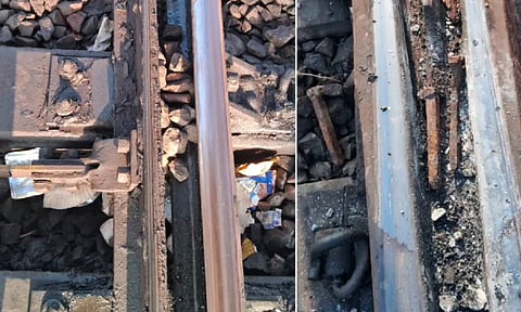 Stones and iron bolts were found near Arakkonam railway station track