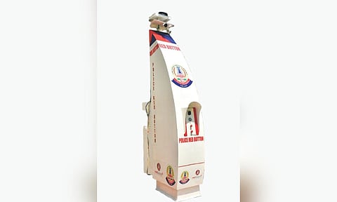 Red Button Robotic Cop