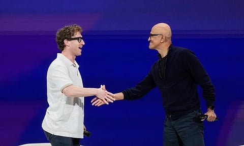 Meta CEO Mark Zuckerberg and Microsoft CEO Satya Nadella (AP)