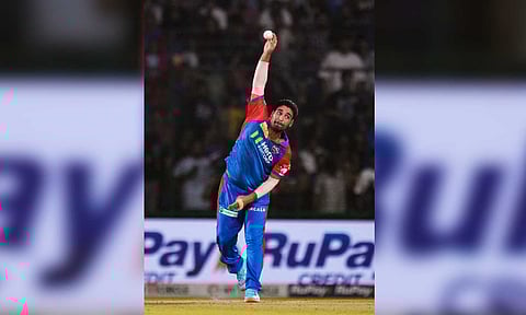 Delhi Capitals' Vipraj Nigam plays a shot during the Indian Premier League (IPL) 2025 cricket match between Delhi Capitals and Kolkata Knight Riders, at the Arun Jaitley Stadium, in New Delhi (PTI)