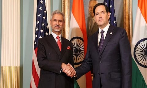 Indian Foreign Minister, Jaishankar, left and US Secretary of State Marco Rubio, right (ANI)