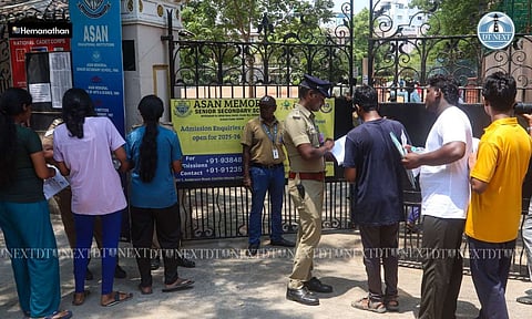 Students gather at Asan Memorial Senior Secondary School in Chennai on May 4 to appear for NEET UG 2025, the national entrance exam for aspiring medical students (Photo: Hemanathan M)