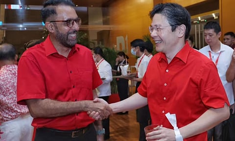 Pritam Singh and PM Wong (PTI)