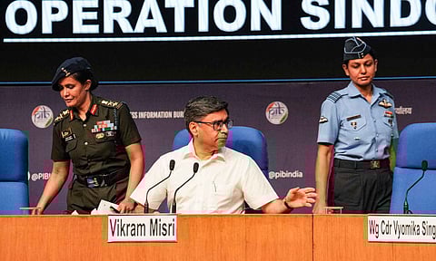 Foreign Secretary Vikram Misri during a press conference regarding 'Operation Sindoor', in New Delhi (PTI)