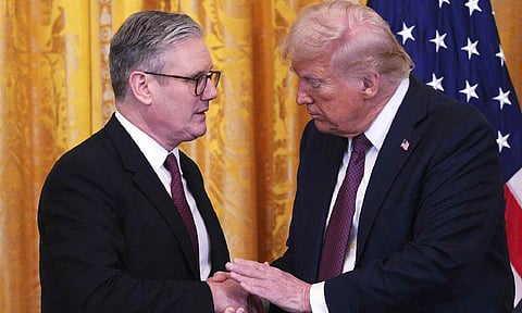 Britain's Prime Minister Keir Starmer and US President Donald Trump (AP)