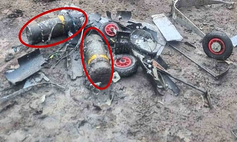Wreckage of hostile drones and other munitions from Pakistan, found after being destroyed by air defence units following an attack from the neighbouring country, in Amritsar (PTI)