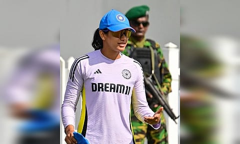 Smriti Mandhana during the Tri-Nation series 