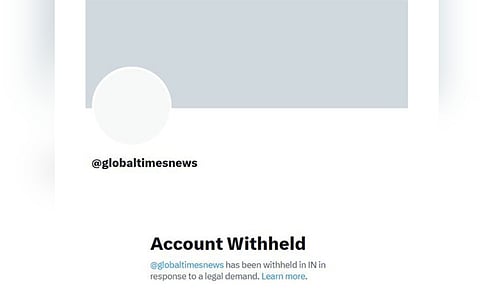 China's Global Times, Xinhua X-account handles blocked in India (X) 