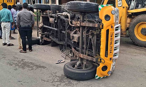 The overturned milk van visual