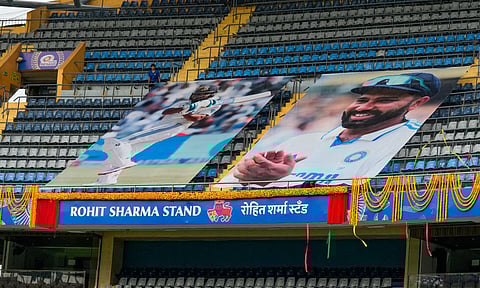 Rohit Sharma Stand being inaugurated at the Wankhede Stadium (PTI)